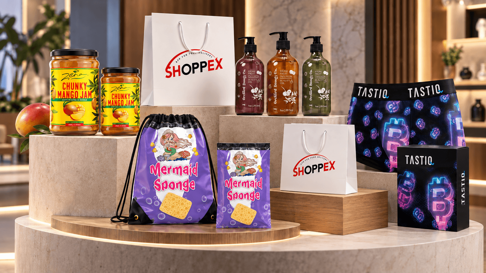 Packaging, labels and retail presentation work
