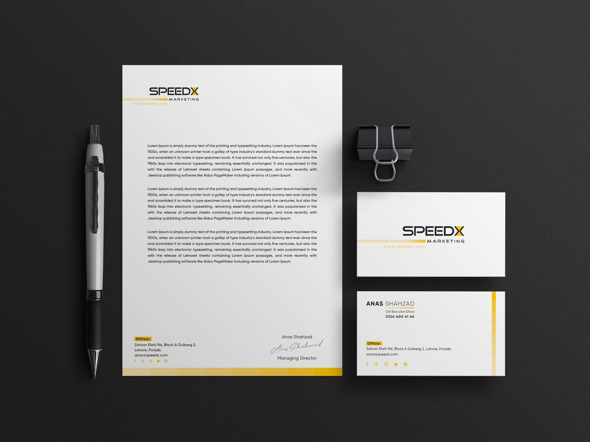 Corporate letterhead stationery mockup