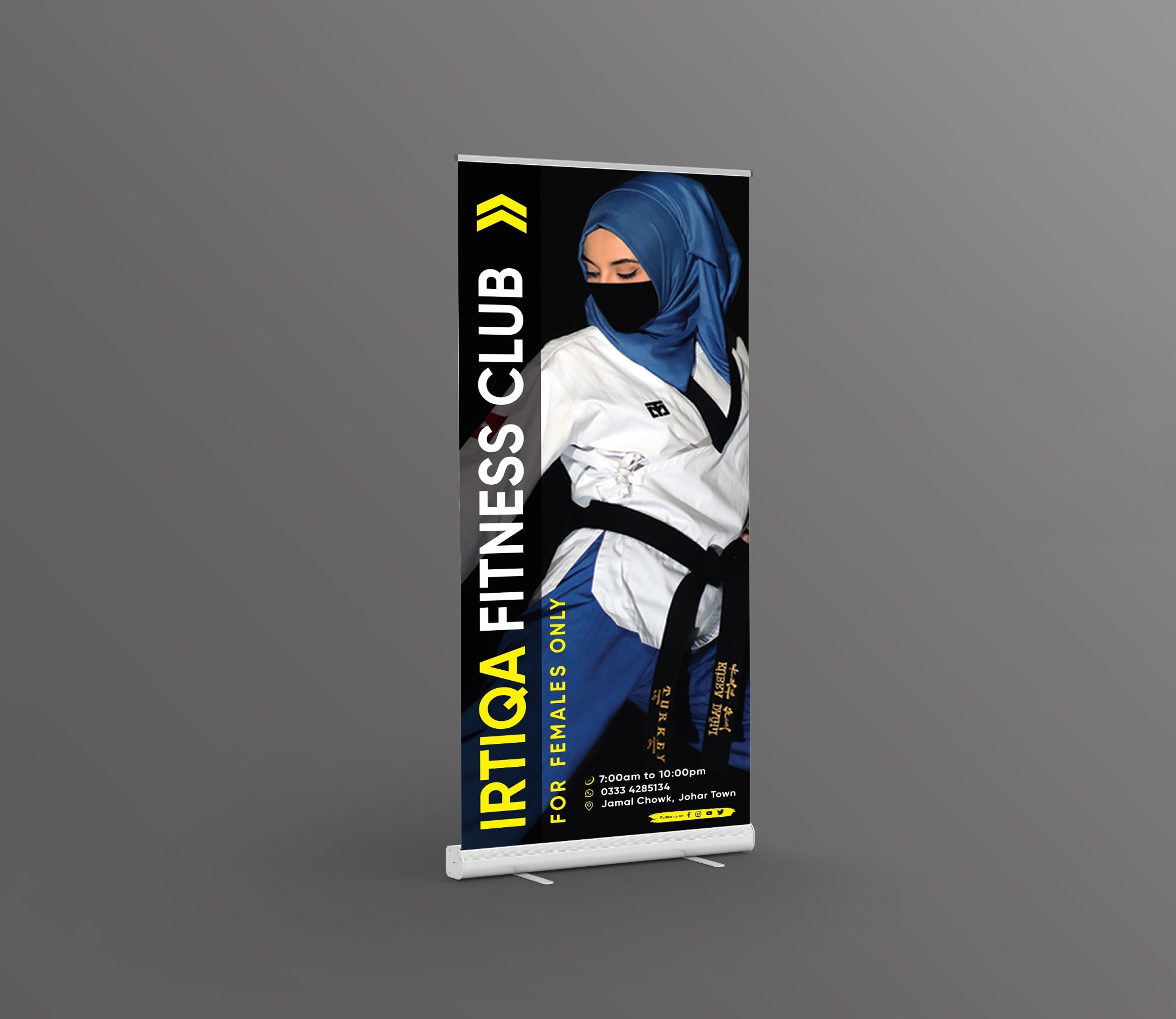 Corporate roll-up banner mockup
